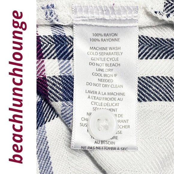 NWT BEACH LUNCH LOUNGE Bailey Long Sleeve Soft Plaid Button Up Shirt, Size Small - Picture 7 of 9